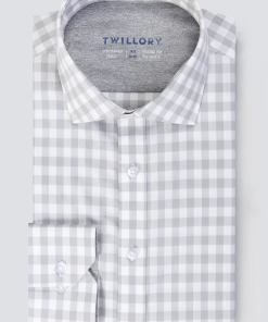 Leader Non-Iron Gingham // Grey White