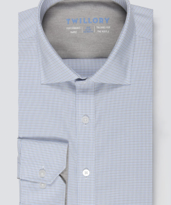 Leader Non-Iron Houndstooth // Grey Blue