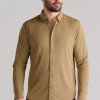 Long Sleeve Button Down Polo Solid // Tobacco