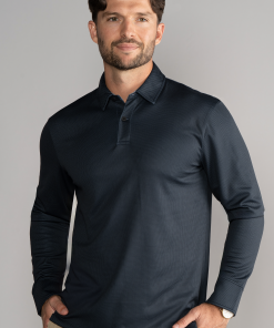 Long Sleeve Polo Dot // Charcoal