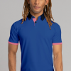 Short Sleeve Polo Contrast // Blue Pink