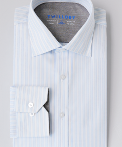 Leader Non-Iron Stripe // Dashed Blue