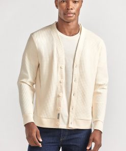 Waffle-Knit Cardigan | Ivory