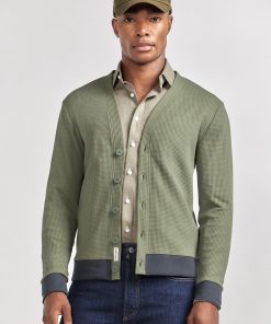 Waffle-Knit Cardigan | Forest