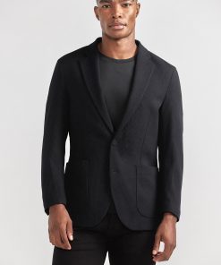 Waffle-Knit Blazer | Black