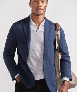 Waffle-Knit Blazer | Navy