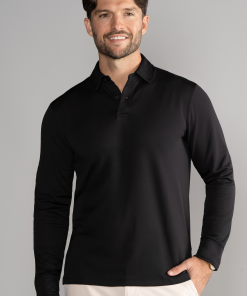 Long Sleeve Polo Solid // Black