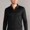 Long Sleeve Sweater Polo Solid // Black
